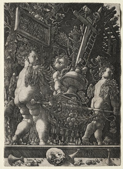 Engle, der bærer passionens emblemer af Master H. L.