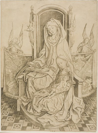 Sankt Anne, Jomfruen og Barnet af Master I.A.M. of Zwolle