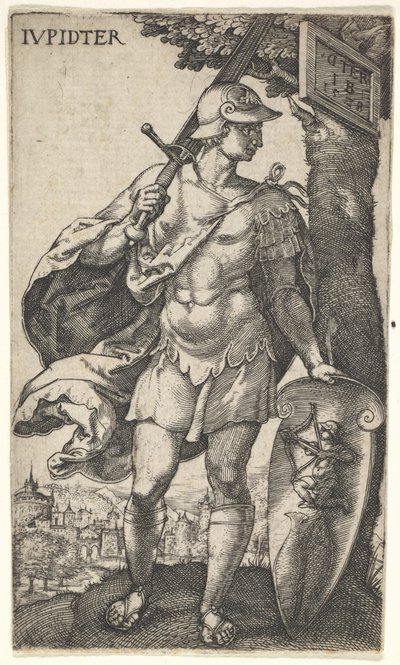 Jupiter fra The Gods Who Preside Over the Planets, 1528. af Master I.B.