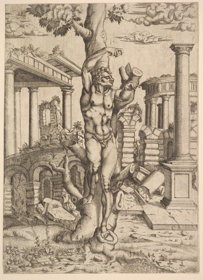 Man Against a Tree, ca. 1543-44. af Master IQV