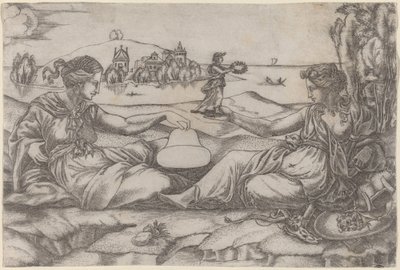 To allegoriske figurer (roma og frihed?) af Master IRs