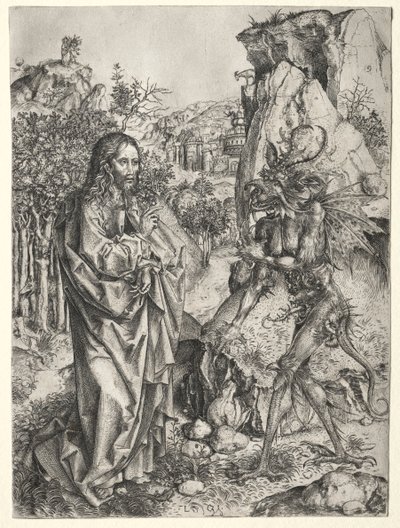 Kristi fristelse, 1400-tallet. af Master L Cz