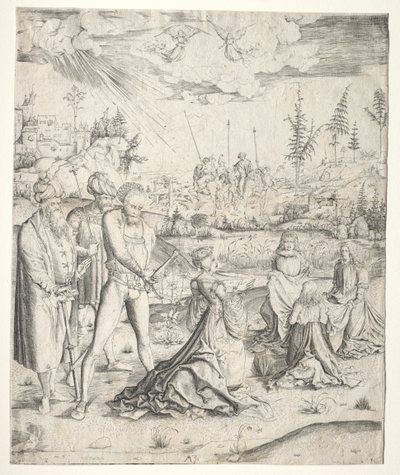Den hellige Katarinas martyrium af Master MZ