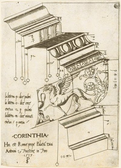Entablatur fra Antoninus og Faustinas tempel, Rom af Master PS