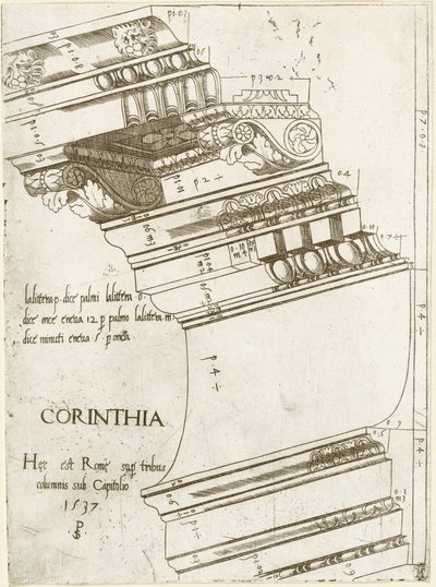 Entablatur fra Vespasians tempel, Rom af Master PS