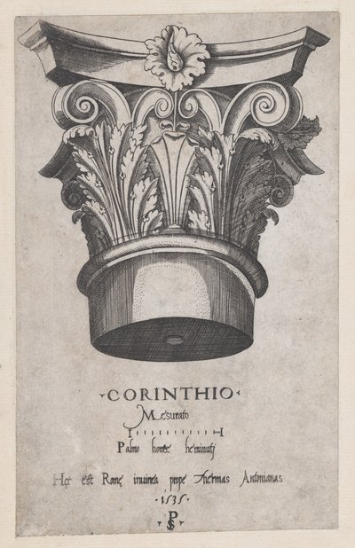 Mirror of Roman Magnificence: Korinthisk hovedstad, 1535., 1535. af Master PS
