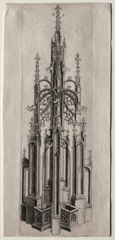 Design til en gotisk springvand, ca. 1470. af Master W with the Key