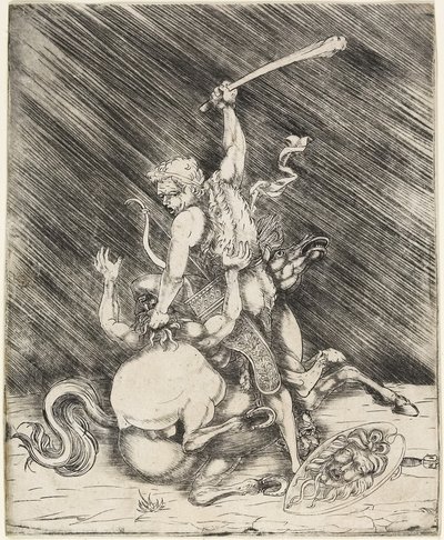 Hercules og Cacus, ca. 1505-1520 (tørpunkts-ætsning) af Master of 1515