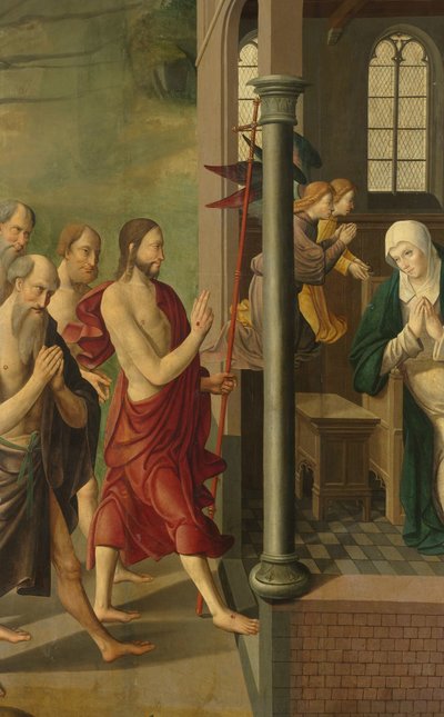 Panel af en altertavle med strid med lægerne, på verso er Kristi tilsynekomst for sin mor af Master of Alkmaar (attributed to)