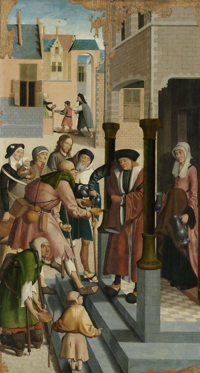 De syv barmhjertighedsværker,: Giving drink to the Thirsty, 1504 af Master of Alkmaar