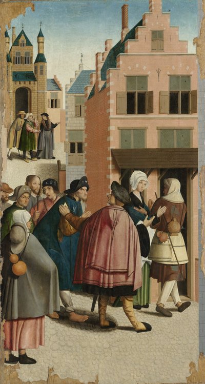 The Seven Works of Mercy: Sheltering the Traveller, 1504 af Master of Alkmaar