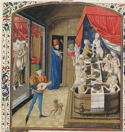 Et Badehus. Fra fakta og udsagn fra memorabilia af Valerius Maximus, ca 1470 af Master of Anthony of Burgundy
