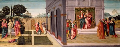 Susanna og de ældste i haven og retssagen mod Susanna for de ældste, ca. 1500. af Master of Apollo and Daphne