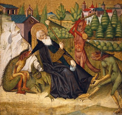 Sankt Anthonys fristelse i ørkenen af Master of Bonnat