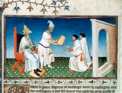 Kublai Khan giver poloerne deres pas, c1280