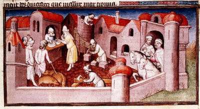 Scene fra Marco Polos Book of Marvels..., begyndelsen af det 15. århundrede af Master of Boucicaut