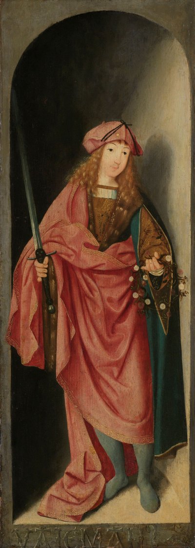 Sankt Valerian, ca. 1490 (olie på panel) af Master of Brunswick
