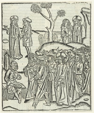 Kristus helbreder den blinde Bartimeus af Master of Delft (attributed to)