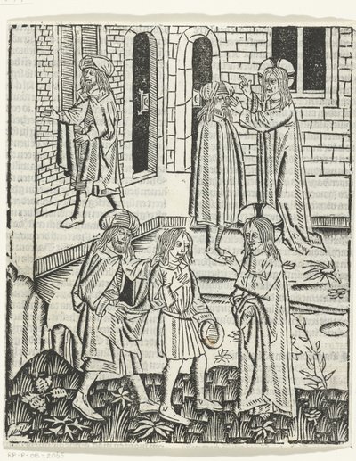 Kristus helbreder den blinde mand i Bethesda af Master of Delft (attributed to)
