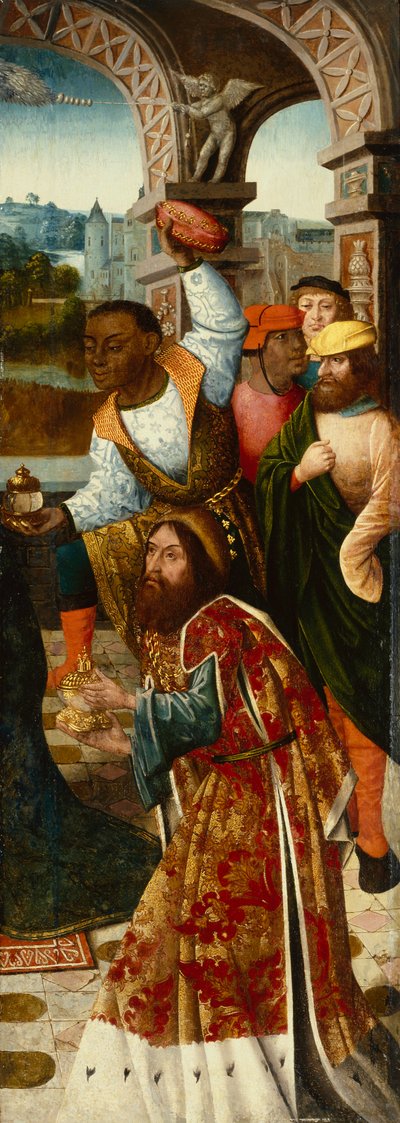 Magiernes tilbedelse (olie på panel) af Master of Delft