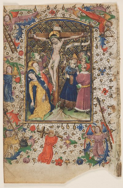 Blad fra en timebog: Korsfæstelsen, 1430