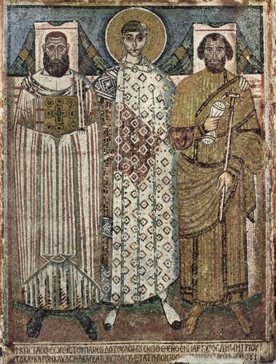 Sankt Demetrius af Thessaloniki med donorerne, 6.-7. århundrede af Master of Hagios Demetrios