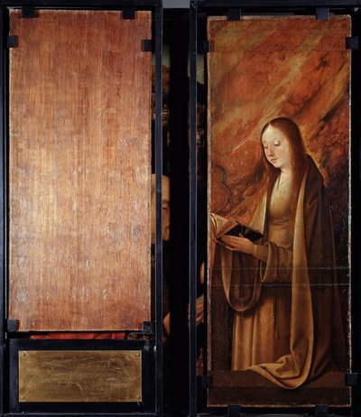 Tilbedelse af magi, lukkede paneler (olie på træ af Master of Hoogstraten