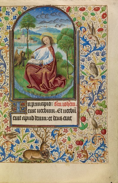 Sankt Johannes på Patmos af Master of Jacques of Luxembourg