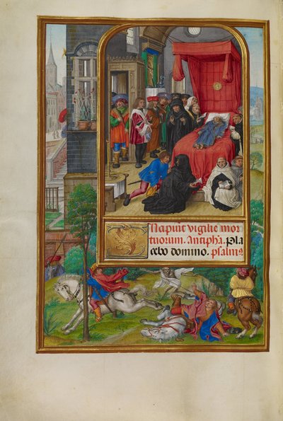 Dødsbed scene af Master of James IV of Scotland