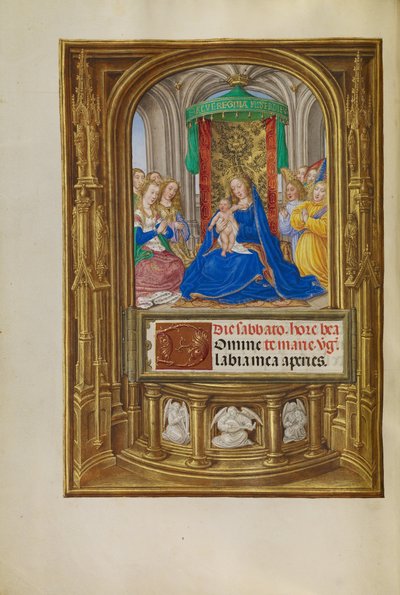 Jomfruen og barnet tronet af Master of James IV of Scotland