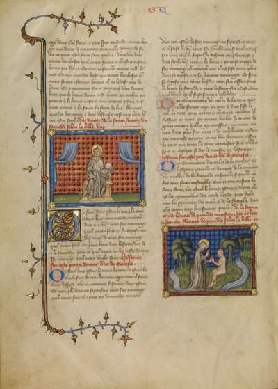 Hvilens dag: Herren troner; Gud og Adam i haven af Master of Jean de Mandeville
