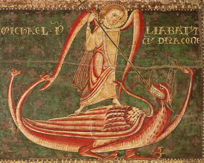 Saint Michael kæmper mod dragen af Master of Llussà