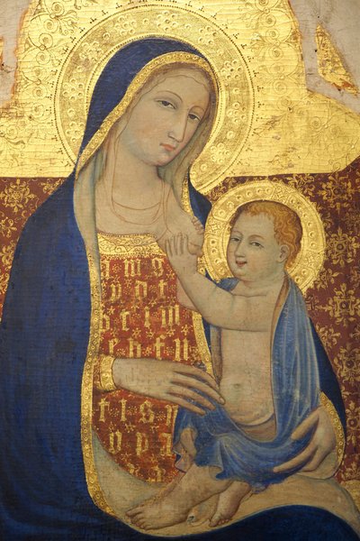 Jomfruen ammer barnet 1409, detalje (maleri) af Master of Narni