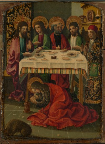 Sankt Maria Magdalena salver Kristi fødder af Master of Perea