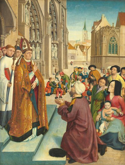 Episoder fra Life of a Bishop Saint, ca. 1500. af Master of Saint Gilles
