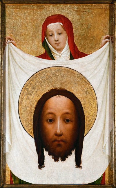 Sankt Veronica med Kristi sudarium (olie på valnød) af Master of Saint Veronica