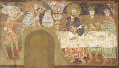 Ægteskabet i Cana, ca. 1150 (fresko monteret på lærred) af Master of San Baudelio de Berlanga