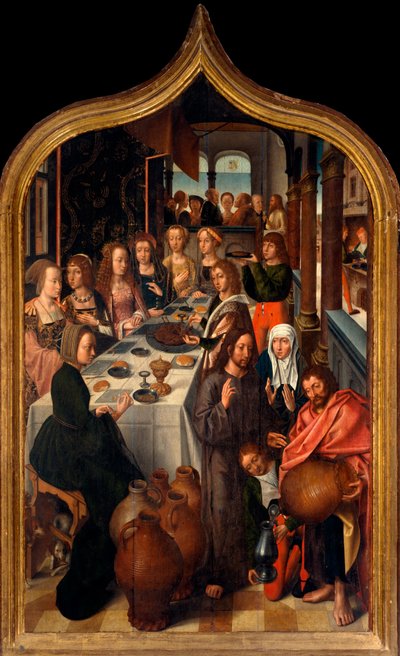 Tryptic: "The wedding of Cana"" Maleri af mesteren af ​​San Lorenzo. Sogn i San Lorenzo della Costa, Santa Margherita Ligure (Genova) af Master of San Lorenzo