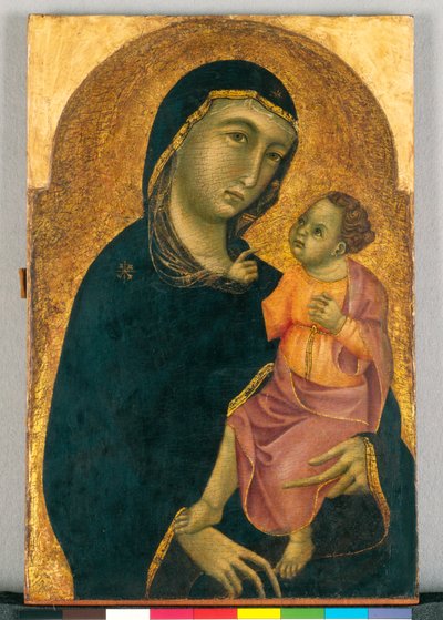 Jomfru og barn, ca. 1325 (æggetempera og guld på træ) af Master of San Torpe