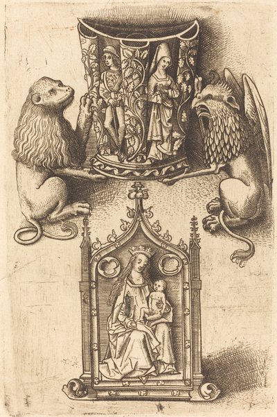 Design til et bægerglas og en Pax af Master of St. Sebastian