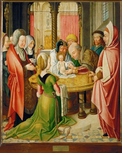 Omskæring, et af to paneler fra et alter ... af Master of St. Severin
