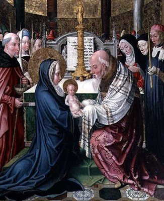 Præsentationen i templet, ca.1490 (olie på panel) af Master of St. Severin