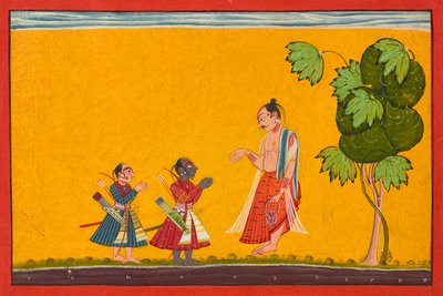 Rama og Lakshman med vismanden Vishwamitra, fra en Ramayana, ka. 1680-1690. af Master of Style II of the