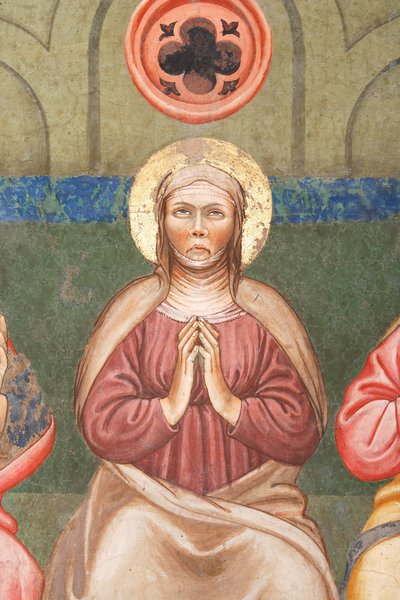 "Pinsen", Detalje af Jomfru Maria, ca. 1420 (fresko) af Master of Vignola