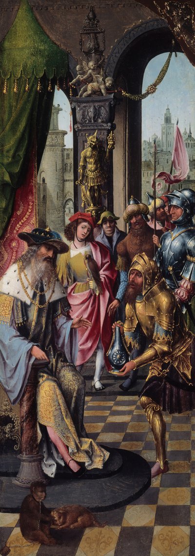 Kong David modtager cisternvandet i Betlehem, 151520. af Master of the Antwerp Adoration