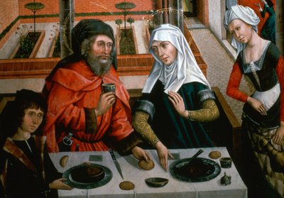 Detalje af en altertavle fra Karmelitkirken, 1400-tallet af Master of the Barbara Legend
