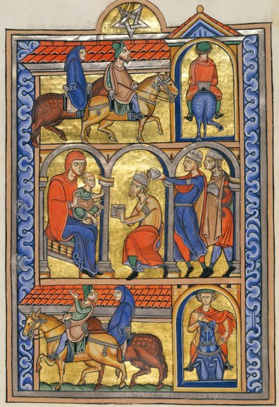 Tilbedelse af magi af Master of the Berthold Sacramentary