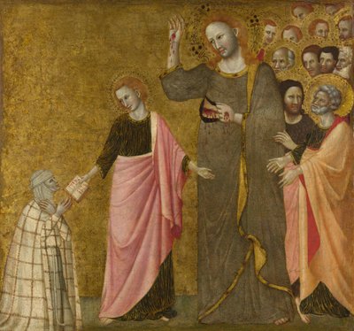 ""The Vision of Saint Clare of Rimini (1282-1326)"" Maleri af Francesco da Rimini (aktivt ca. 1333-1348) ca. 1340 National Gallery London af Master of the Blessed Clare of Rimini