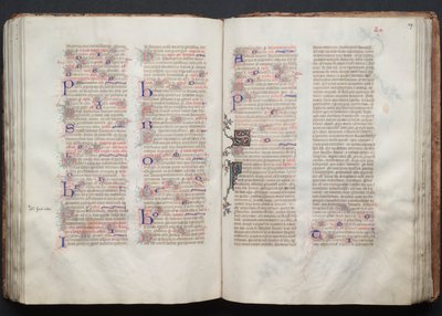 The Gotha Missal: Fol. 106v, tekst, ca. 1375. af Master of the Boqueteaux