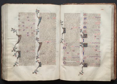 The Gotha Missal: Fol. 129v, tekst, ca. 1375. af Master of the Boqueteaux